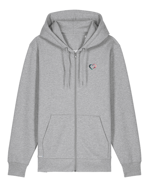 Bio-Baumwolle Zipper mit geschwungenem Herz - Arts Edition