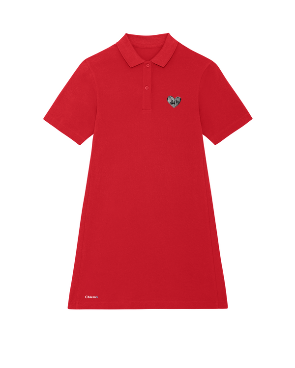 Bio-Baumwolle Polokleid mit Think Big in schwarzweiß - Arts Edition