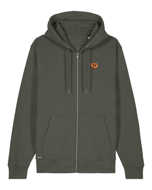 Bio-Baumwolle Zipper mit Breze - Bavarian Edition