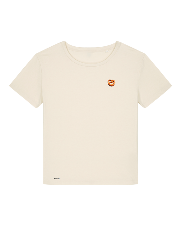 Bio-Baumwolle Frauen Rundhals T-Shirt mit Breze - Bavarian Edition