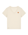 Bio-Baumwolle Frauen V-Ausschnitt T-Shirt mit Breze - Bavarian Edition
