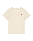Bio-Baumwolle Frauen V-Ausschnitt T-Shirt mit Breze - Bavarian Edition