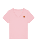 Bio-Baumwolle Frauen V-Ausschnitt T-Shirt mit Breze - Bavarian Edition