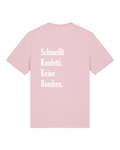 Bio-Baumwolle T-Shirt mit "Schmeißt Konfetti. Keine Bomben." - Special Edition