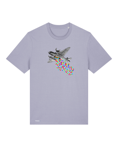 Bio-Baumwolle T-Shirt mit "Schmeißt Konfetti. Keine Bomben." - Special Edition