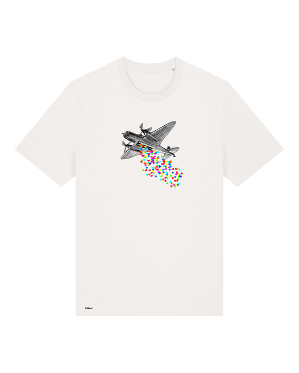 Bio-Baumwolle T-Shirt mit "Schmeißt Konfetti. Keine Bomben." - Special Edition