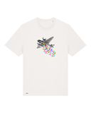 Bio-Baumwolle T-Shirt mit "Schmeißt Konfetti. Keine Bomben." - Special Edition