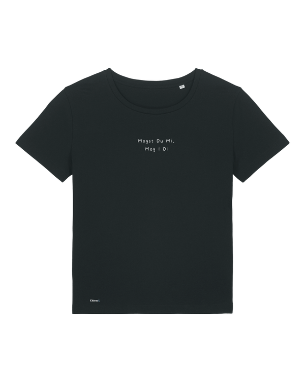 Bio-Baumwolle Frauen Rundhals T-Shirt mit "Mogst Du Mi, Mog I Di" - Special Edition